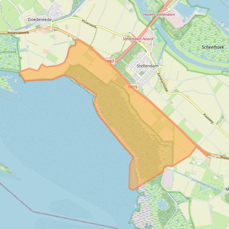 Kaart van postcodegebied 3251LB.