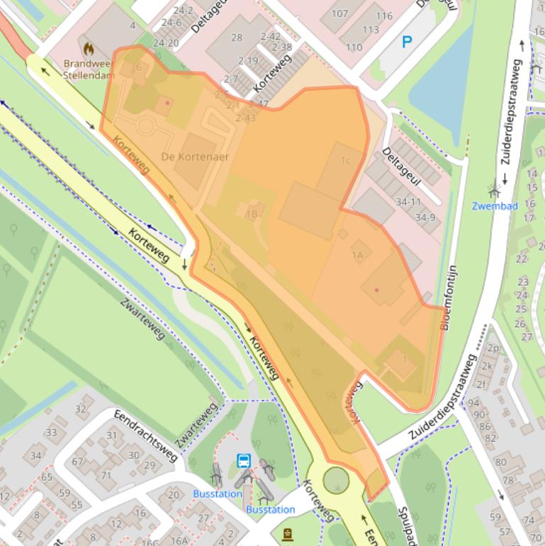 Kaart van postcodegebied 3251LE.