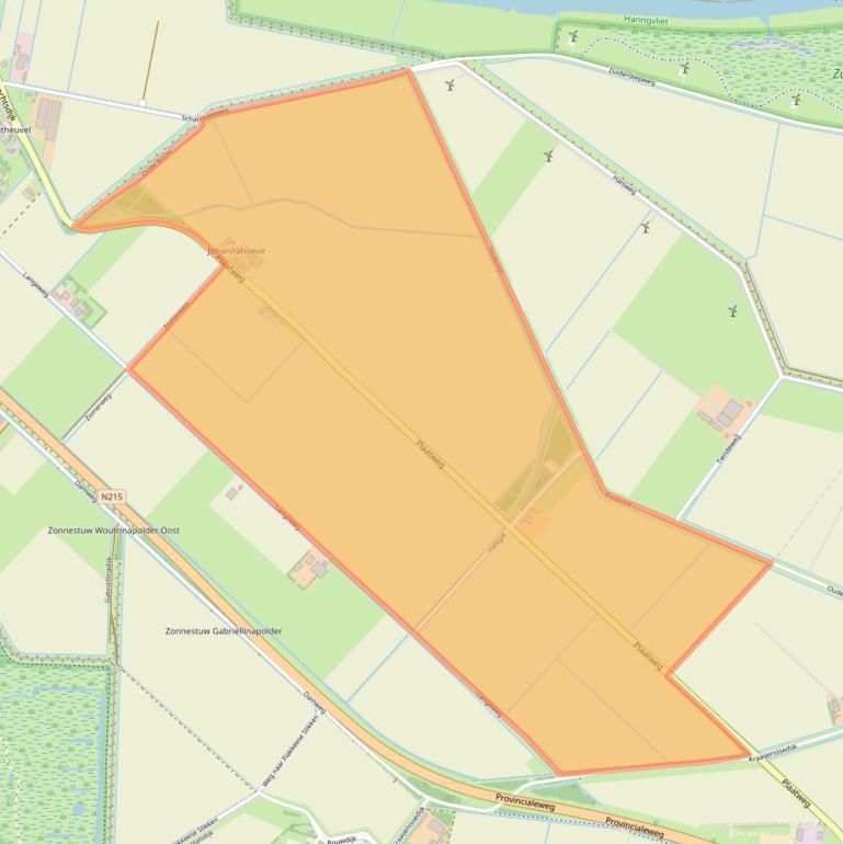 Kaart van postcodegebied 3251LN.