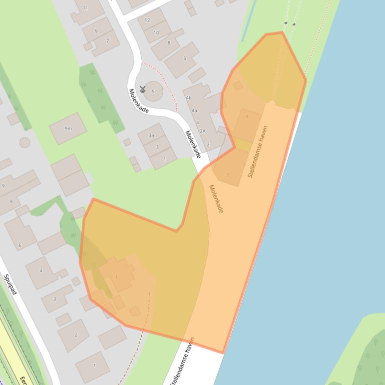 Kaart van postcodegebied 3251LT.