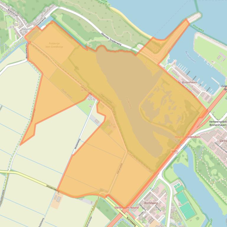 Kaart van postcodegebied 3251LV.