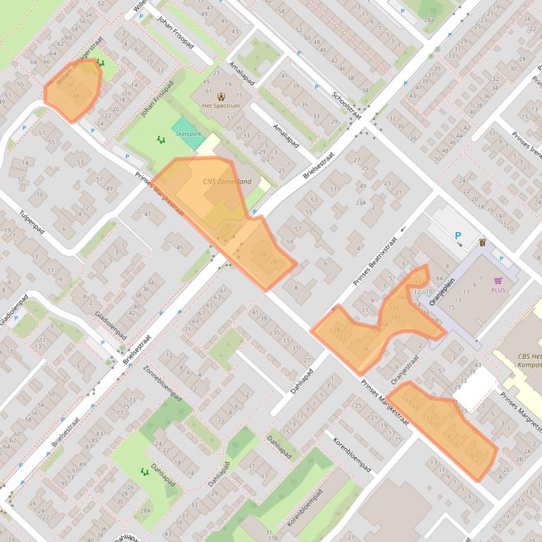 Kaart van postcodegebied 3251XP.