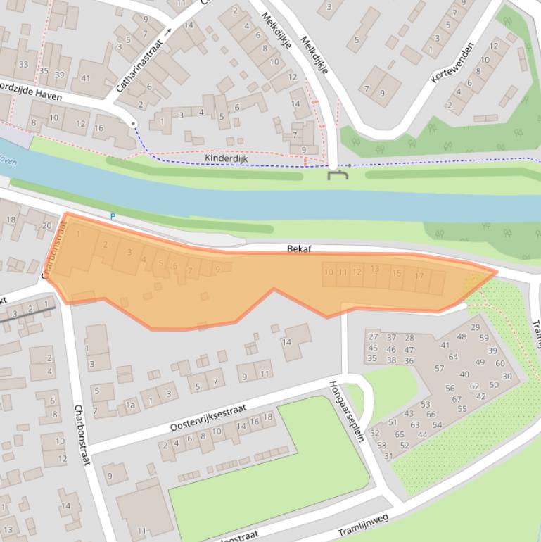 Kaart van postcodegebied 3252AC.