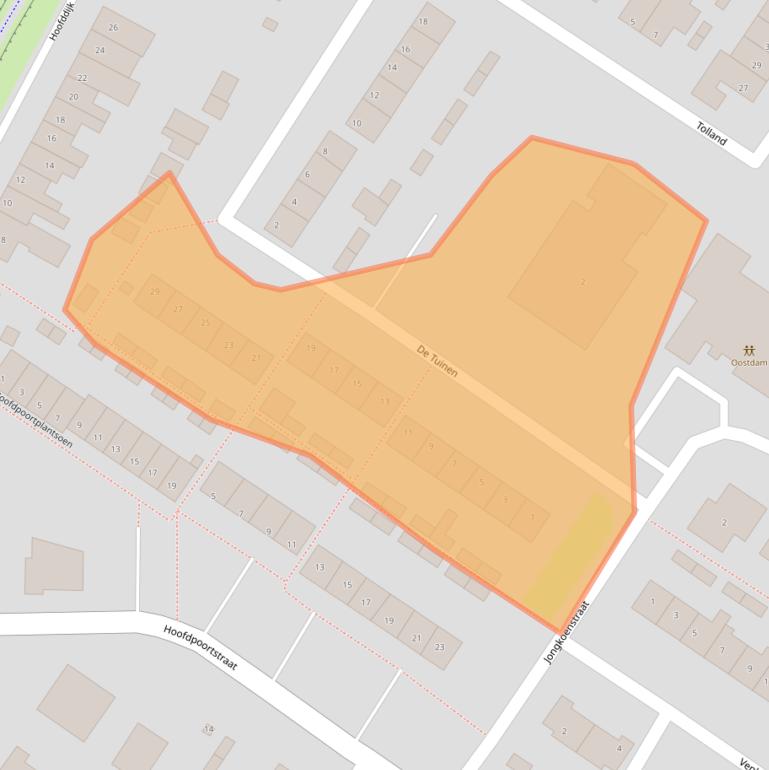 Kaart van postcodegebied 3252AH.