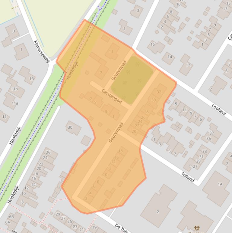 Kaart van postcodegebied 3252AK.