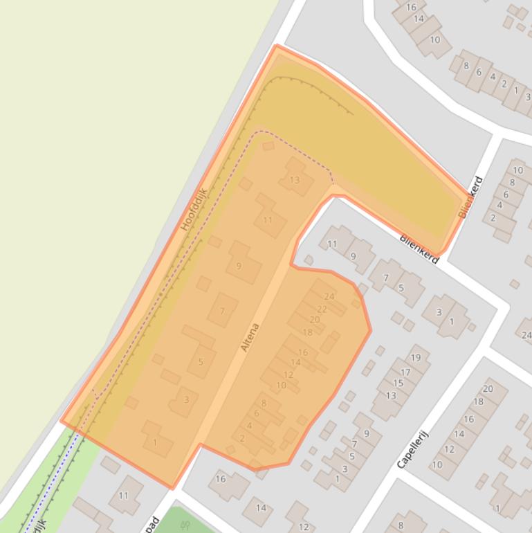 Kaart van postcodegebied 3252CJ.