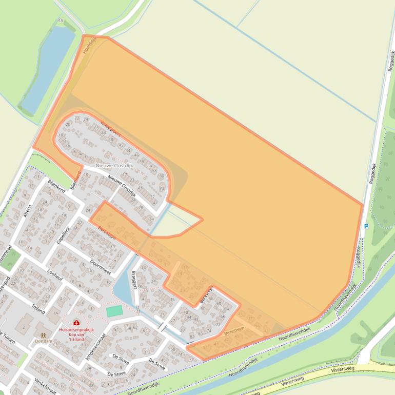 Kaart van postcodegebied 3252CL.