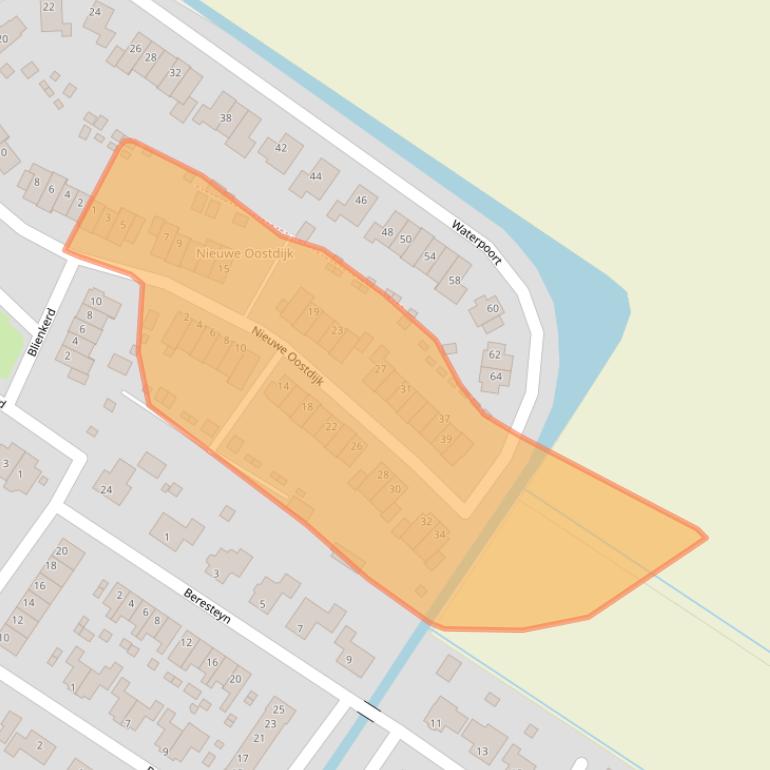 Kaart van postcodegebied 3252CR.