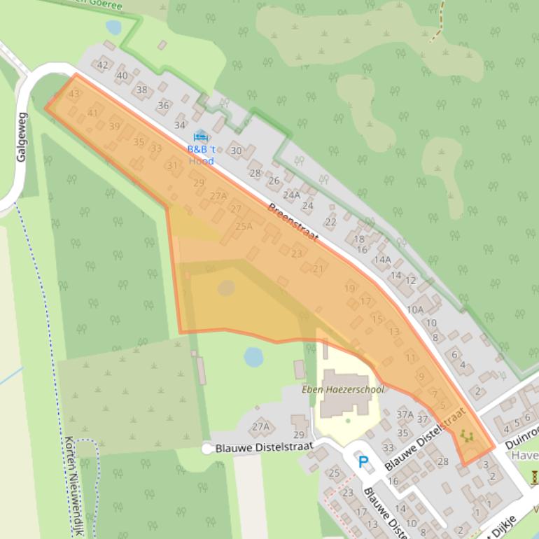 Kaart van postcodegebied 3252LB.