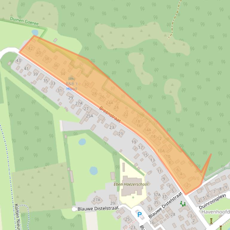 Kaart van postcodegebied 3252LC.