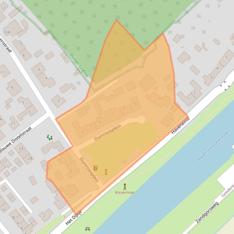 Kaart van postcodegebied 3252LD.