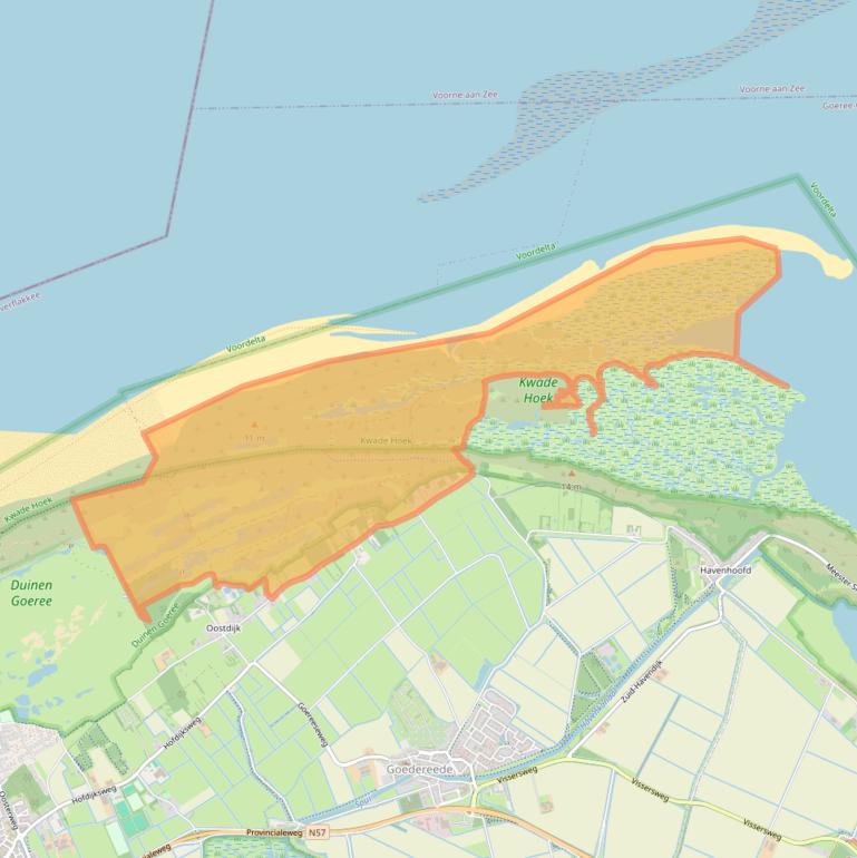 Kaart van postcodegebied 3252LM.