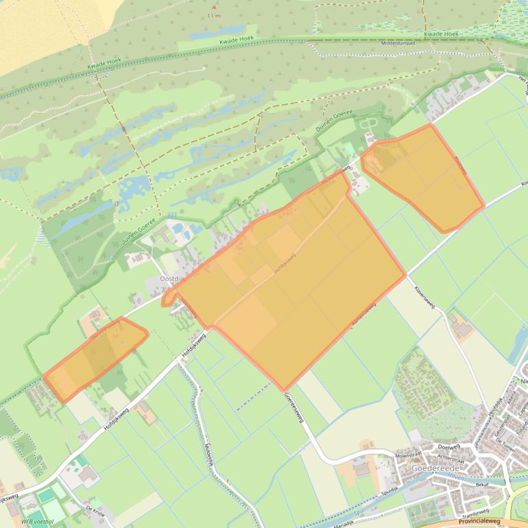 Kaart van postcodegebied 3252LN.