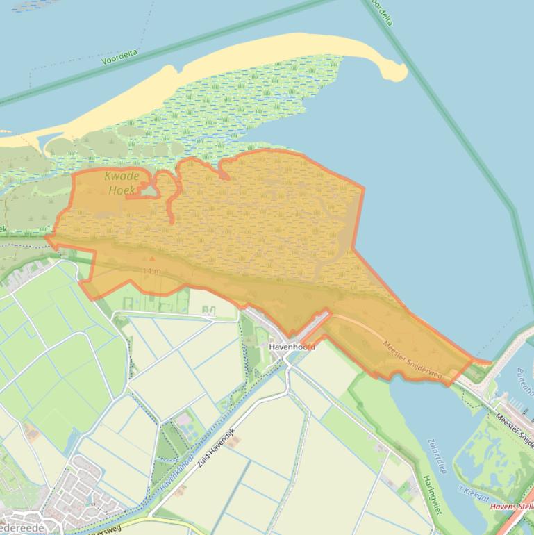 Kaart van postcodegebied 3252LS.