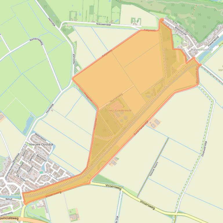 Kaart van postcodegebied 3252LV.