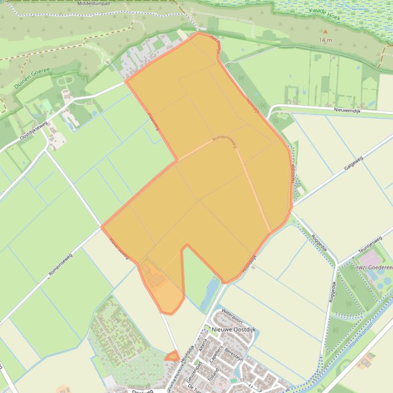 Kaart van postcodegebied 3252LZ.