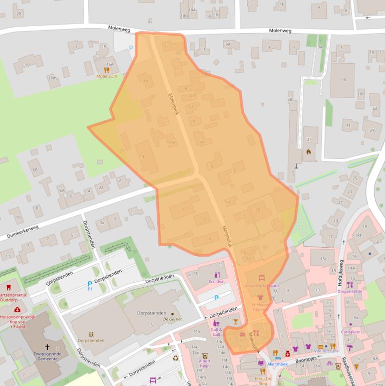 Kaart van postcodegebied 3253AL.