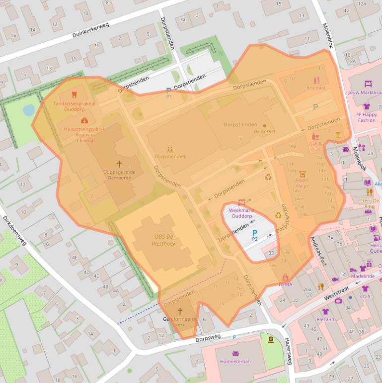Kaart van postcodegebied 3253AS.