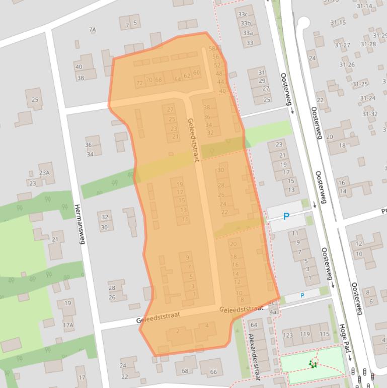 Kaart van postcodegebied 3253BE.
