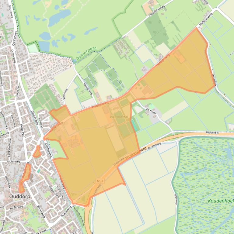 Kaart van postcodegebied 3253KB.