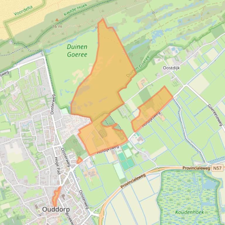 Kaart van postcodegebied 3253KC.