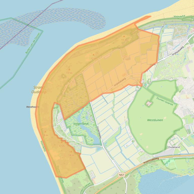 Kaart van postcodegebied 3253LB.