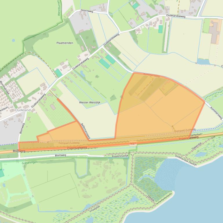 Kaart van postcodegebied 3253LG.