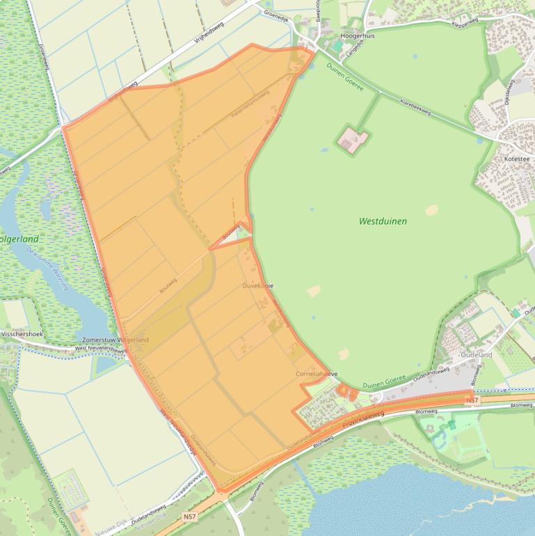 Kaart van postcodegebied 3253LV.