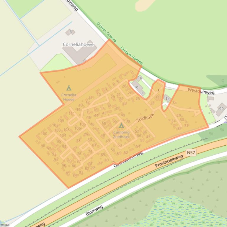 Kaart van postcodegebied 3253MT.