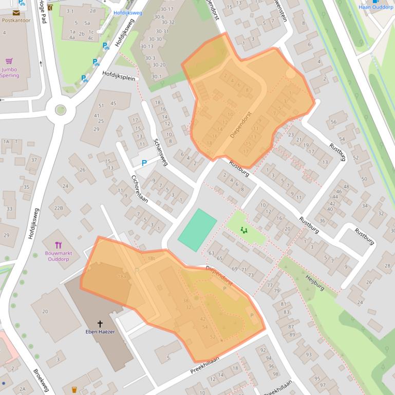 Kaart van postcodegebied 3253VB.