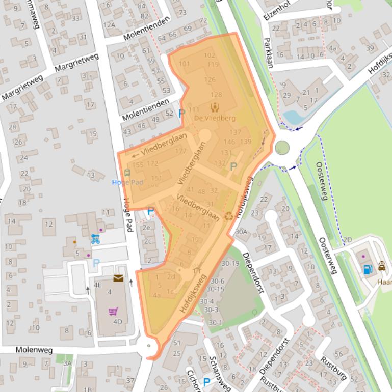 Kaart van postcodegebied 3253VT.