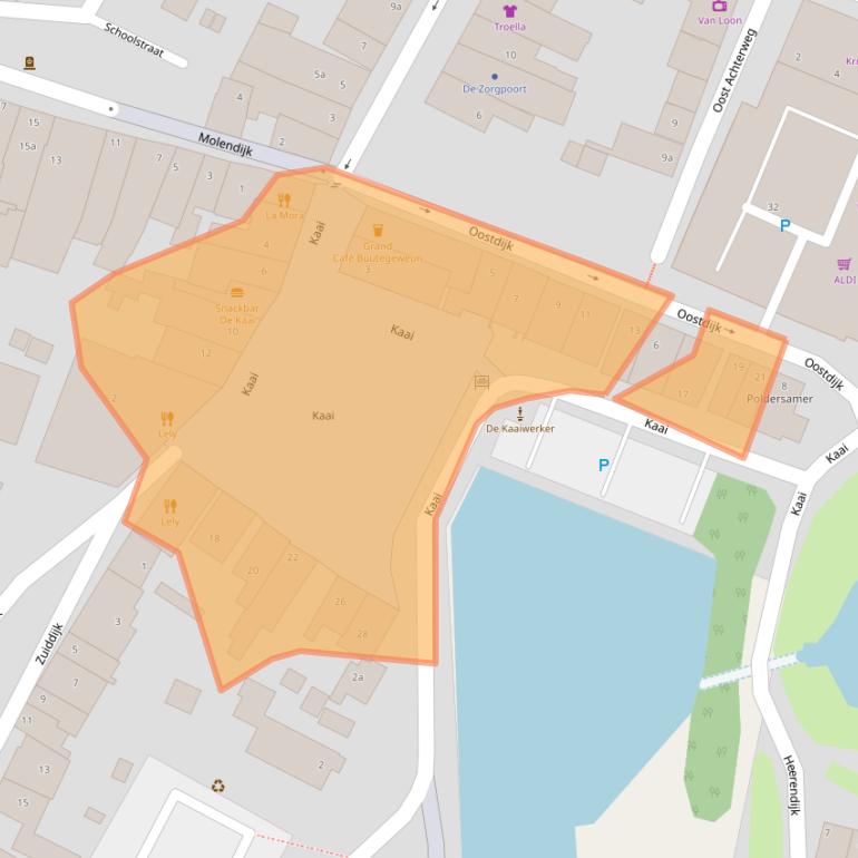 Kaart van postcodegebied 3255AG.