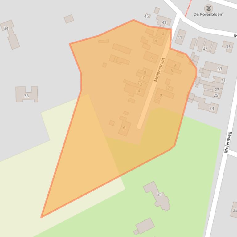 Kaart van postcodegebied 3255AN.