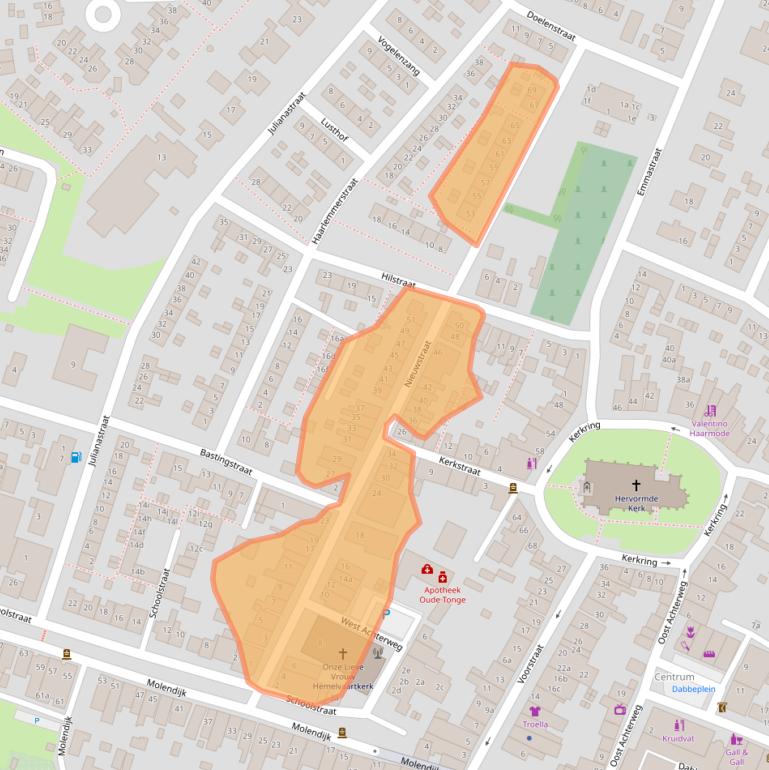 Kaart van postcodegebied 3255AR.