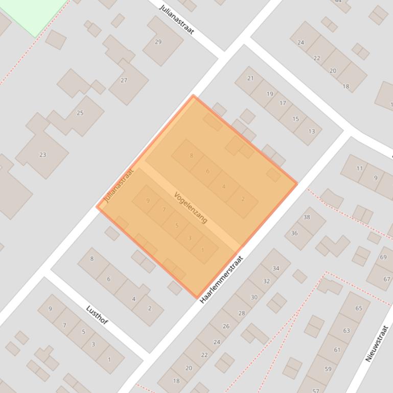 Kaart van postcodegebied 3255AW.