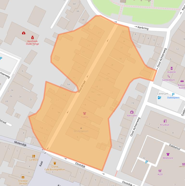 Kaart van postcodegebied 3255AX.