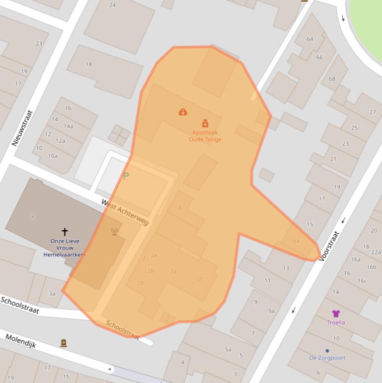 Kaart van postcodegebied 3255AZ.