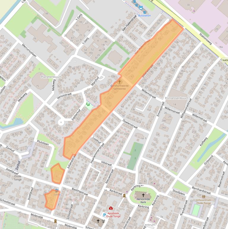 Kaart van postcodegebied 3255BG.