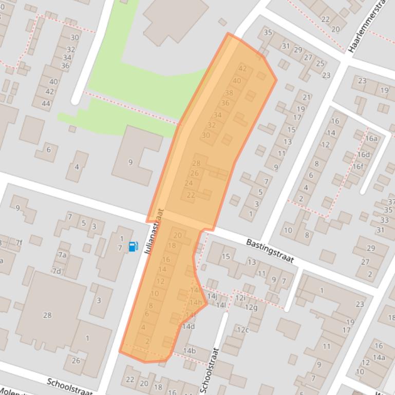 Kaart van postcodegebied 3255BH.