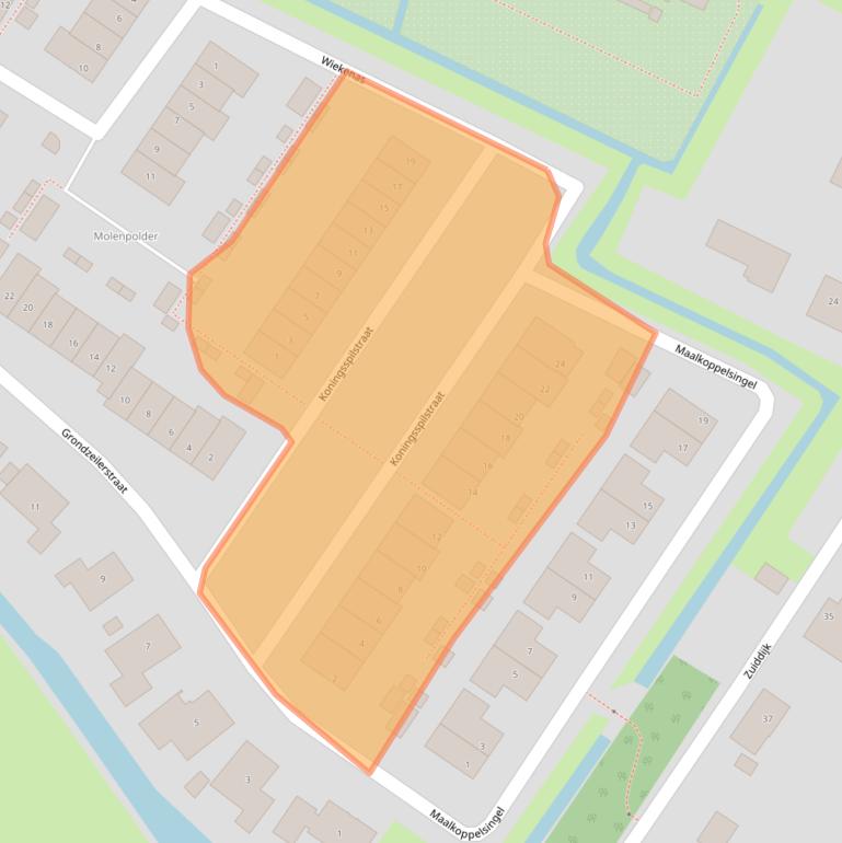 Kaart van postcodegebied 3255CD.