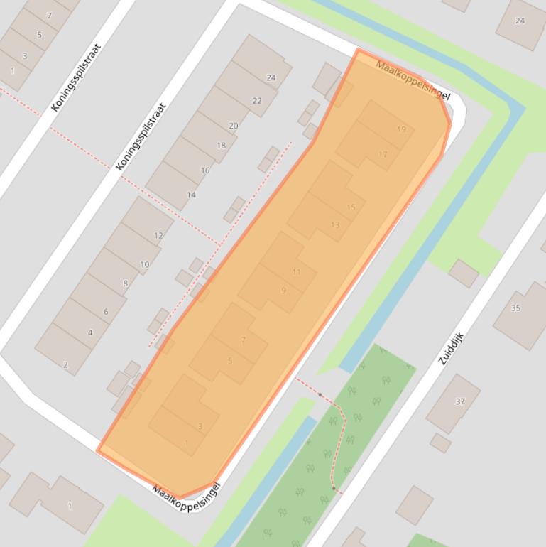 Kaart van postcodegebied 3255CE.