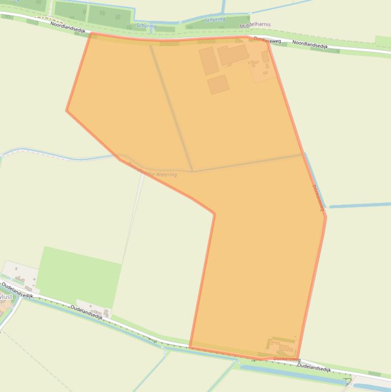 Kaart van postcodegebied 3255LC.