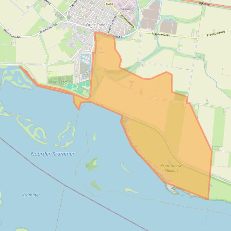 Kaart van postcodegebied 3255LE.