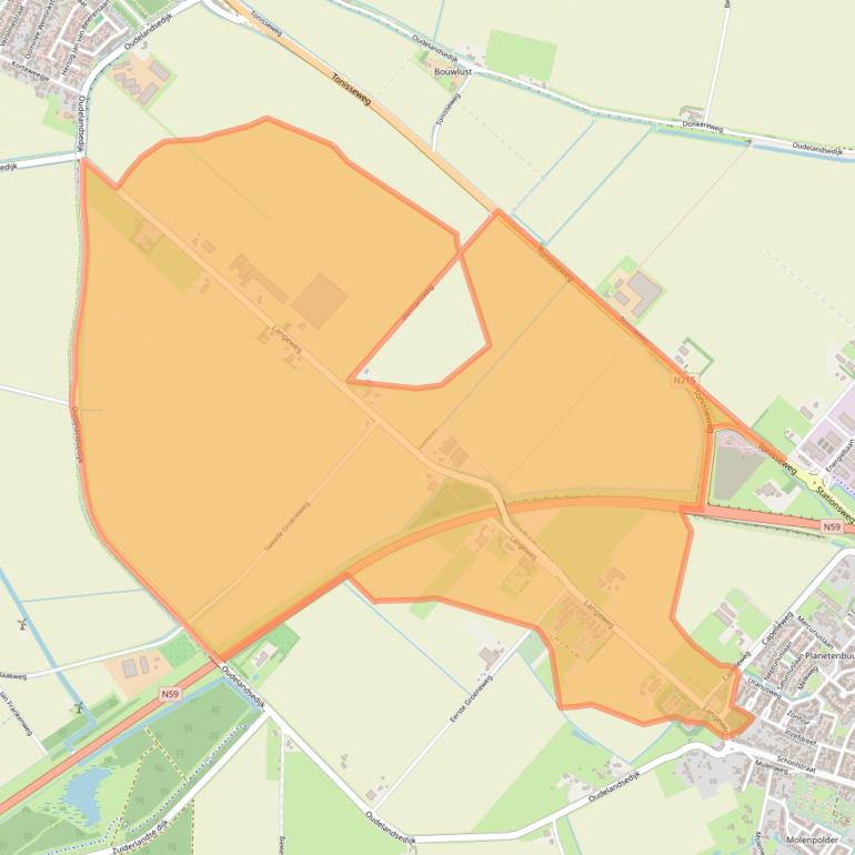 Kaart van postcodegebied 3255LJ.
