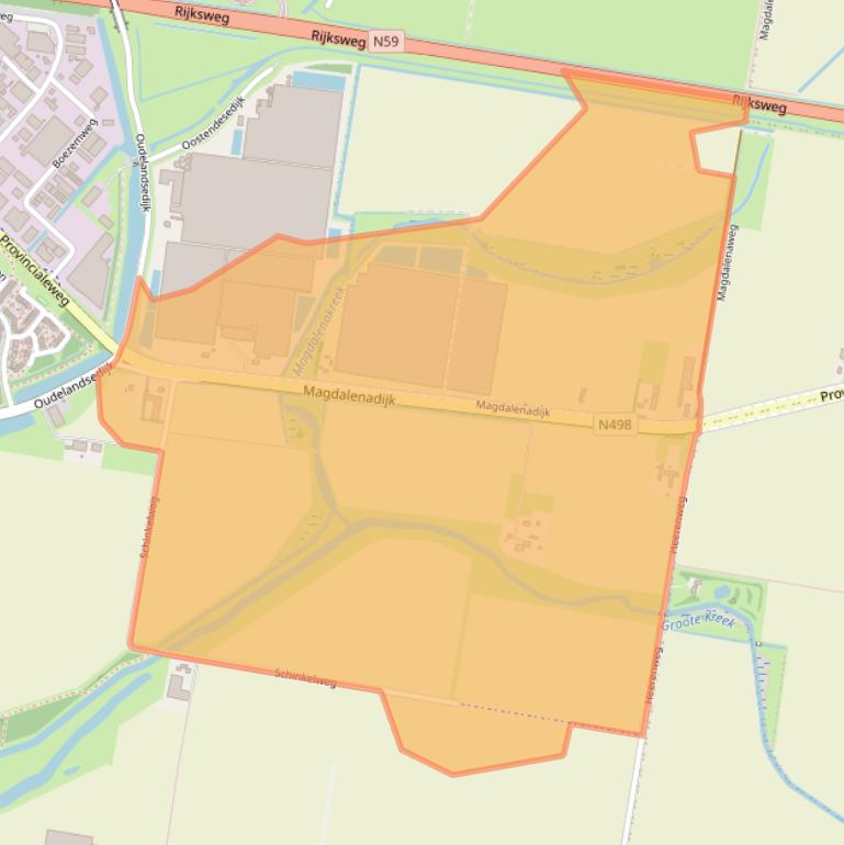 Kaart van postcodegebied 3255LK.