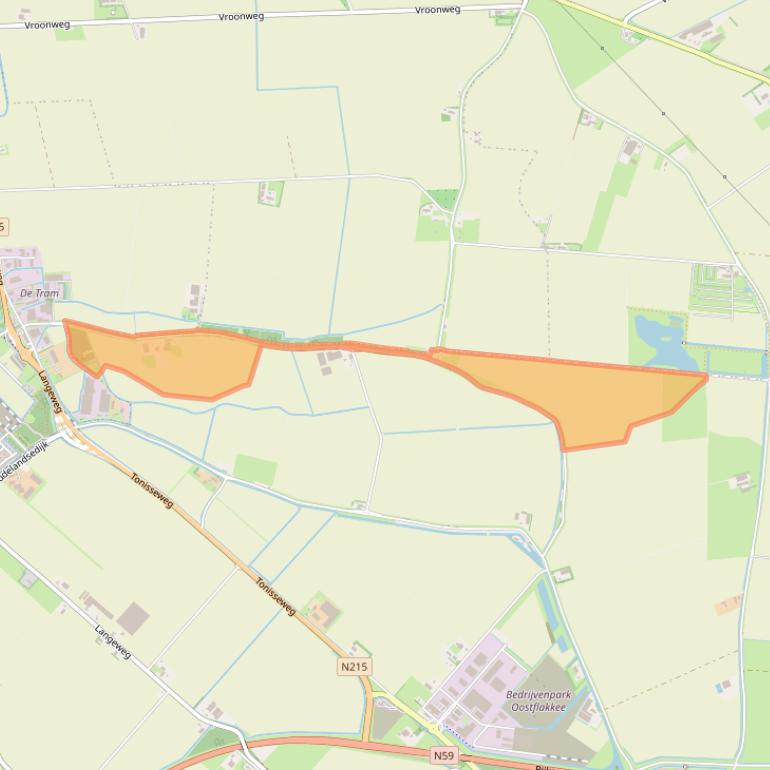 Kaart van postcodegebied 3255LL.