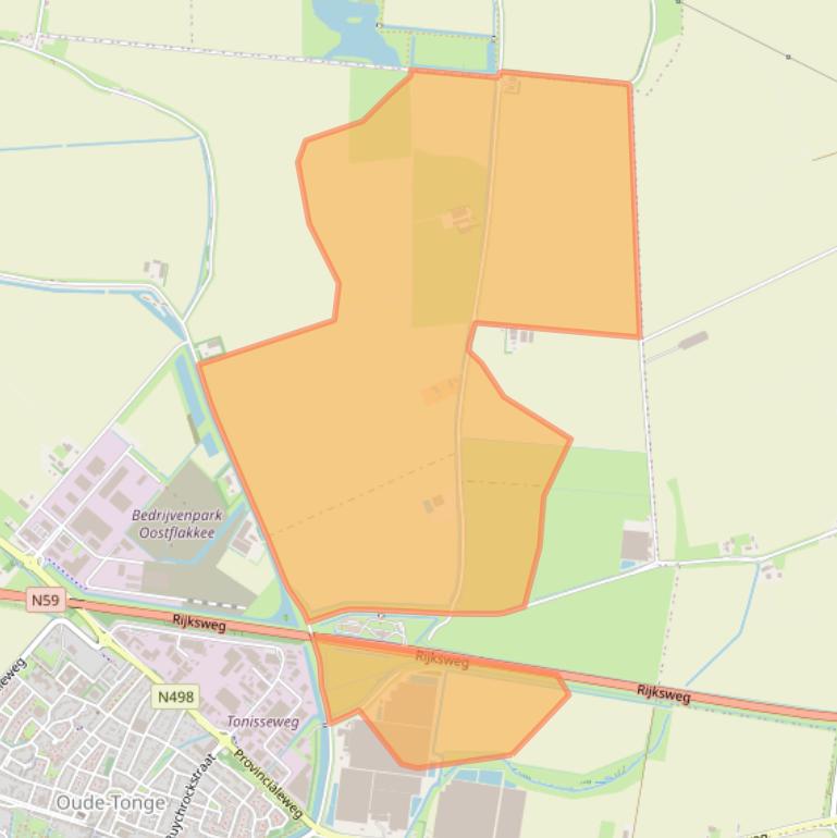 Kaart van postcodegebied 3255LM.