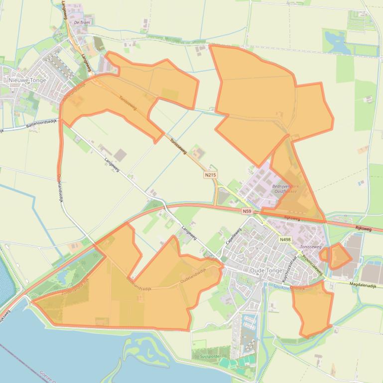 Kaart van postcodegebied 3255LN.