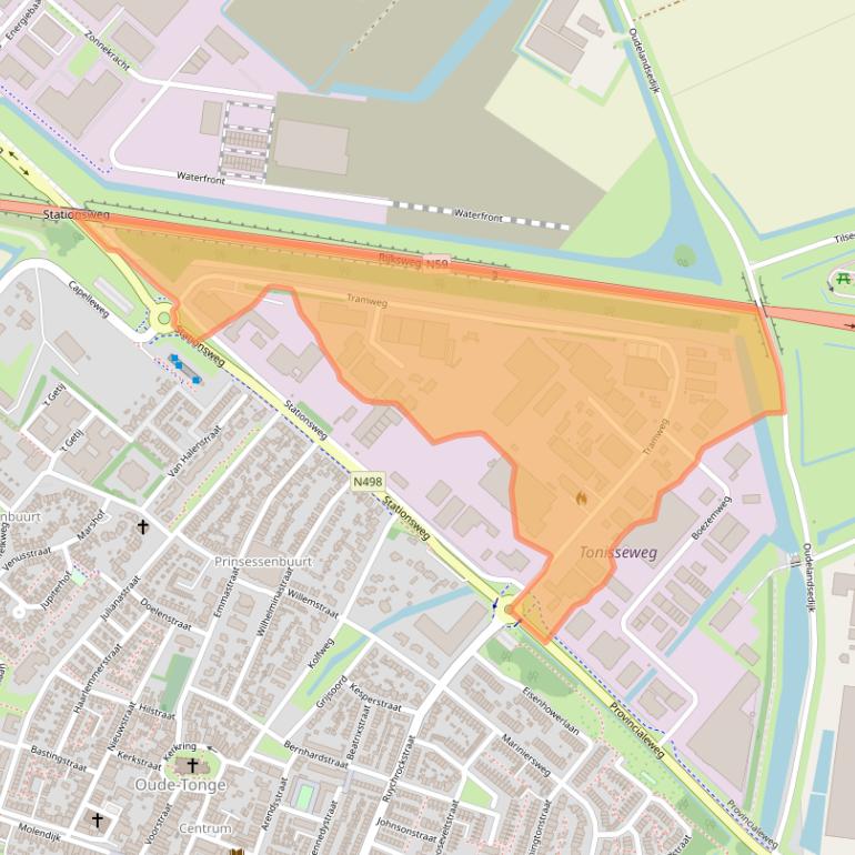 Kaart van postcodegebied 3255MB.