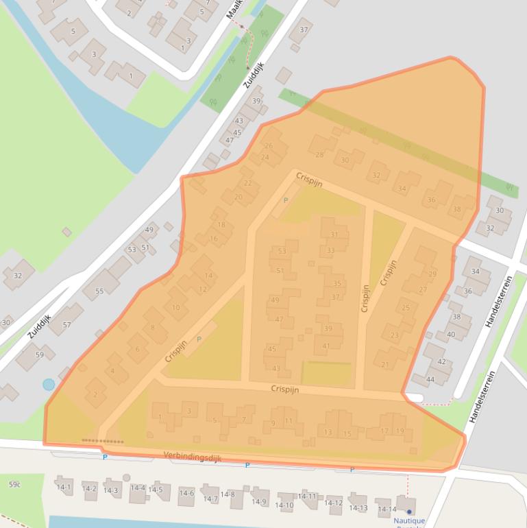 Kaart van postcodegebied 3255NB.
